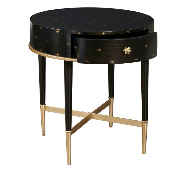 Pulaski Accents - Soft Black Round Accent Table with Storage - Black