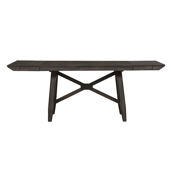 Double Bridge - Trestle Table Set - Dark Brown