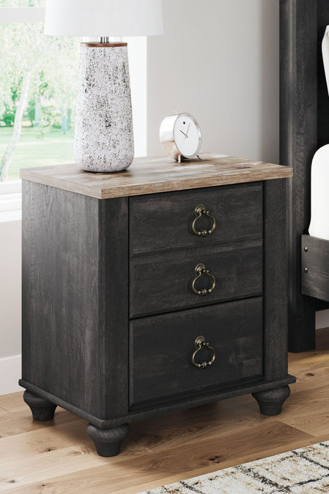 Nanforth - Two-tone - Two Drawer Night Stand