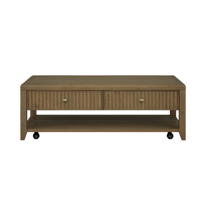 Reed - Rectangular Coffee Table With Casters - Driftwood Oak