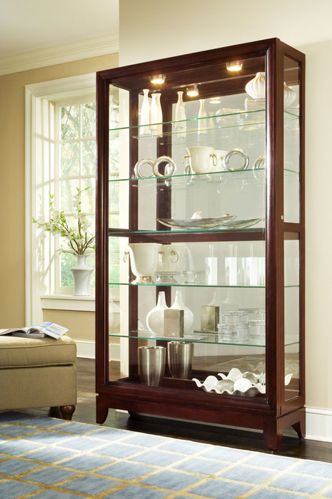 PFC Curios - Sliding Door 5 Shelf Curio Cabinet - Deep Brown