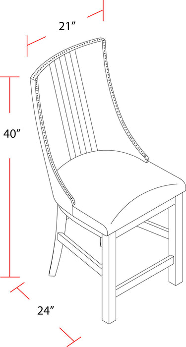 Lodge Dining - Faux Leather Swivel Counter Sling Chair (Set of 2) - Siltstone