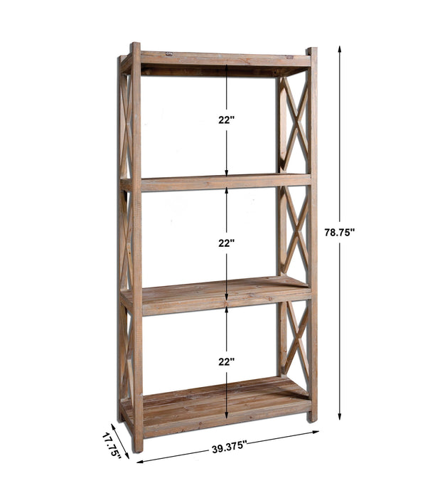 Stratford - Reclaimed Wood Etagere - Light Brown