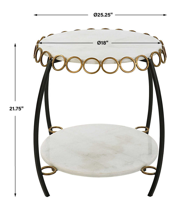 Chainlink - Marble Side Table - White