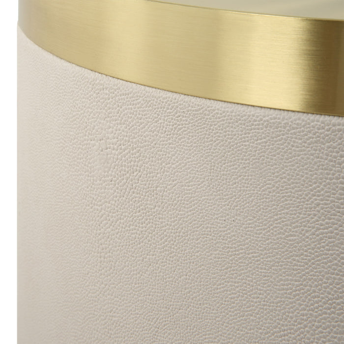 Circuit - Brass & White Accent Table - White