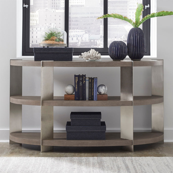 Harlow - Sofa Table - Sandstone & Satin Nickel