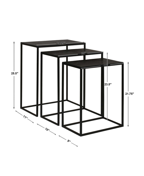 Coreene - Iron Nesting Tables (Set of 3) - Black