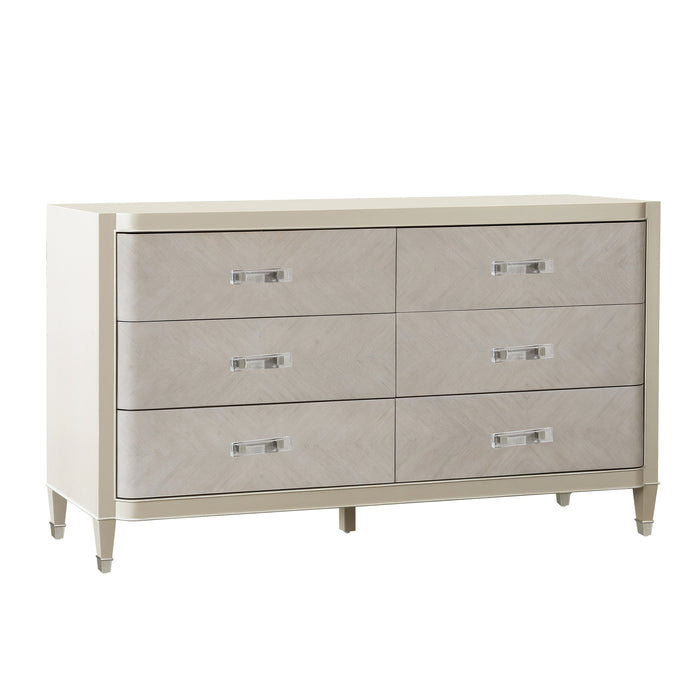 Zoey - 6 Drawer Dresser - Silver