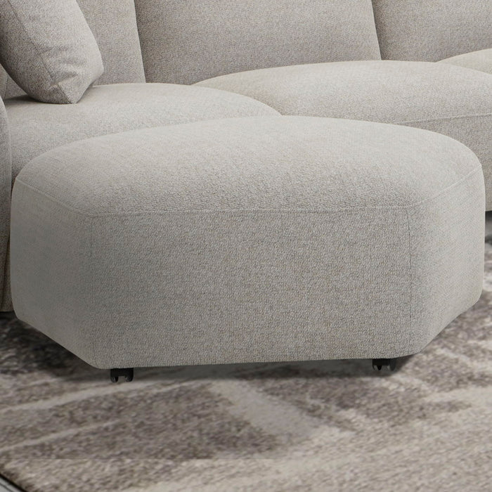 Playful - Ottoman With Casters - Canes Cobblestone