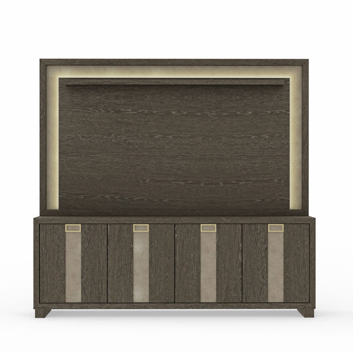 Ascent - 90 In. Tv Console With Hutch And Back Panel - Dark Chocolate