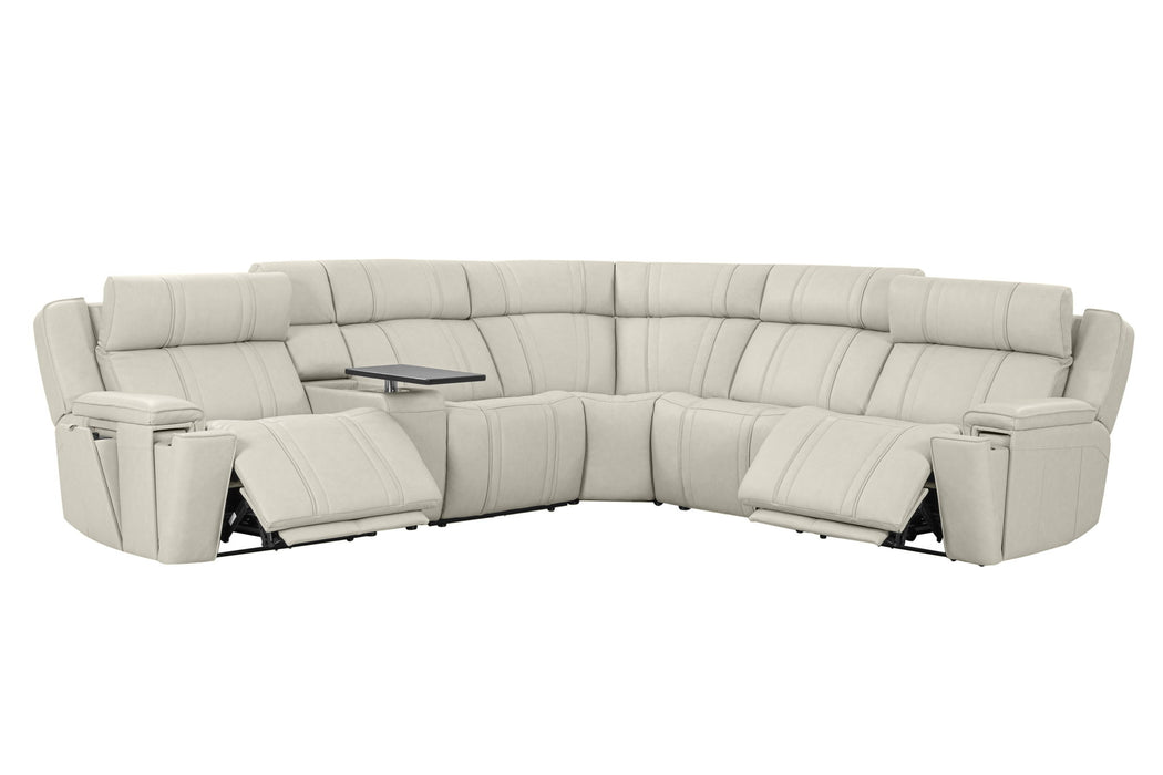 Sausalito - 6 Piece Modular Zero Gravity Power Reclining Sectional With Power Adjustable Headrests - Platinum Envy