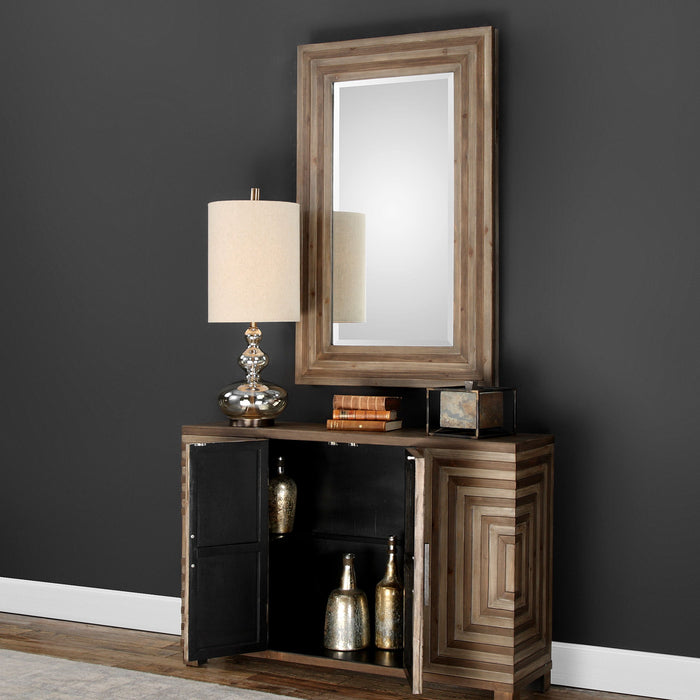 Layton - Geometric Console Cabinet - Light Brown