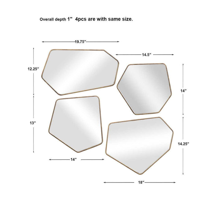 Linneah - Modern Mirrors (Set of 4) - Gold