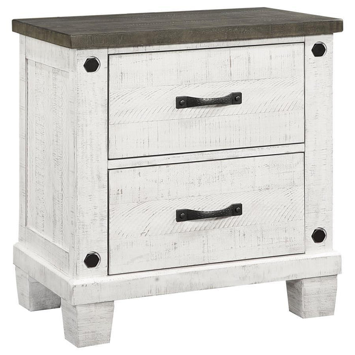 Lilith - 2-Drawer Nightstand - Distressed White