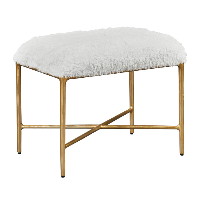 Charmed - Sheepskin Small Bench - White