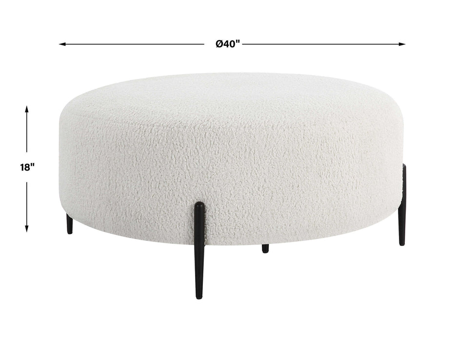 Arles - Large Plush Ottoman - White