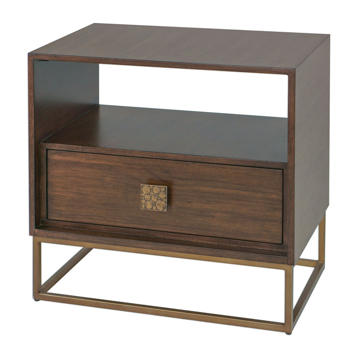 Bexley - Walnut Side Table - Dark Brown