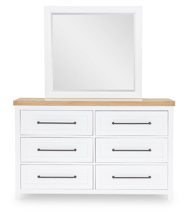 Horizons - 6 Drawers Dresser - Pure White / Natural Oak
