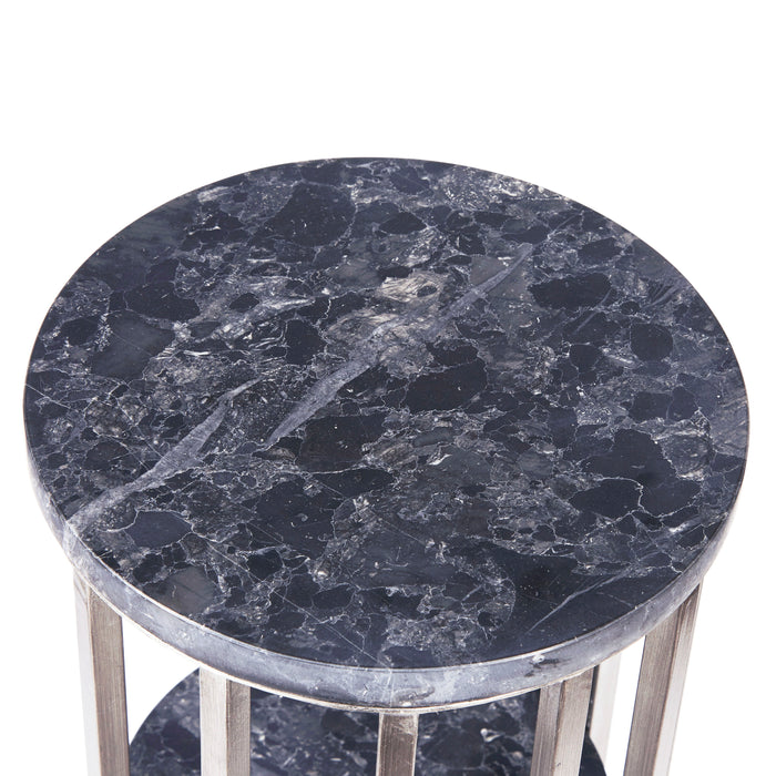 Marble 3-Tier Spot Table - Silver