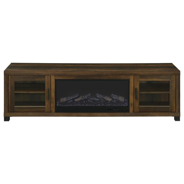 Havering - 71" TV Stand Fireplace Media Console - Dark Pine