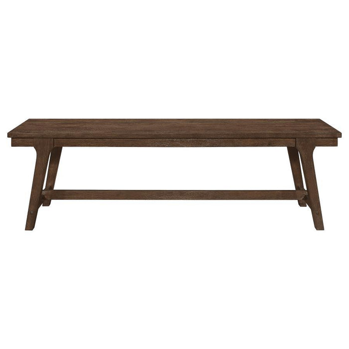 Reynolds - Wood Trestle Base Dining Bench - Brown Oak