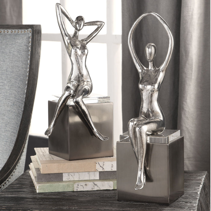 Jaylene - Sculptures (Set of 2) - Silver