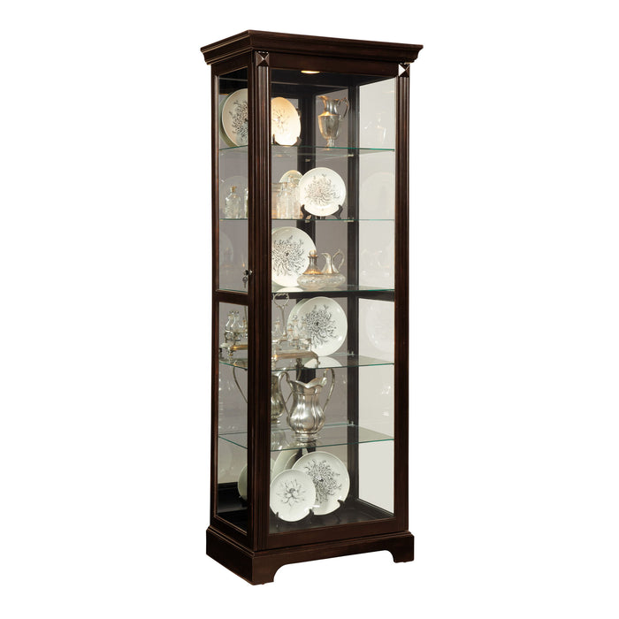 PFC Curios - Locking Slide Door 5 Shelf Curio Cabinet - Deep Cherry Brown