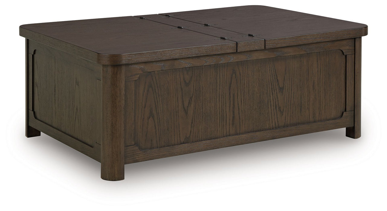 Breckington - Cocktail Table With Storage - Dark Brown