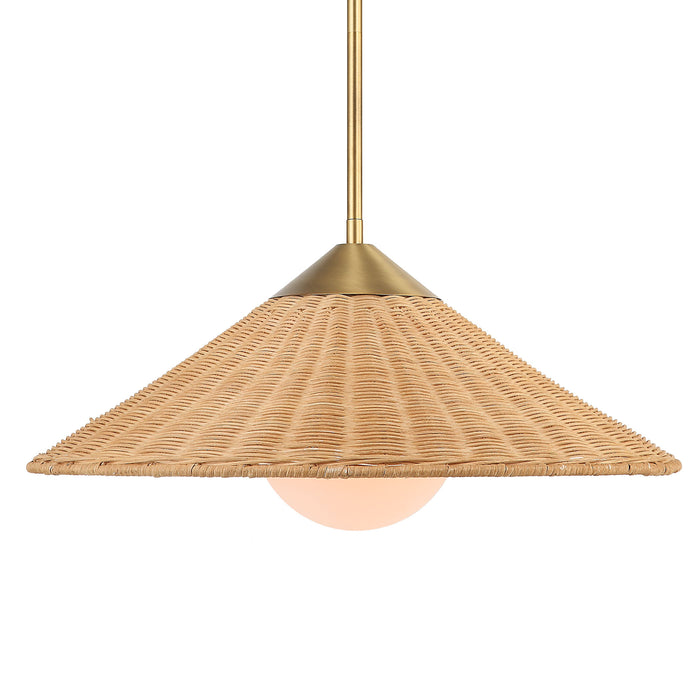 Phuvinh - 1 Light Rattan Shade Pendant - Beige