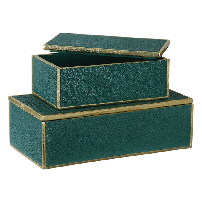 Karis - Boxes (Set of 2) - Emerald Green