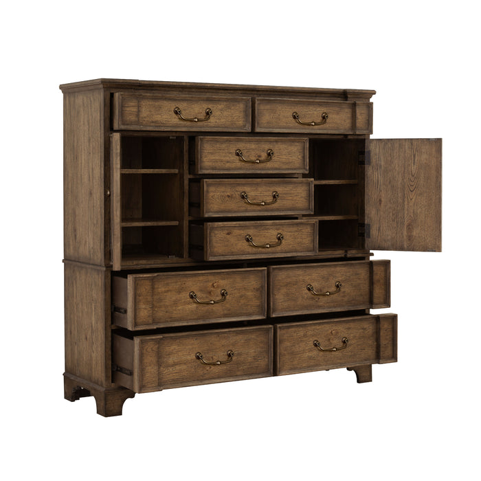 Revival Row - 9-Drawer Master Chest with Cabinets - Brown