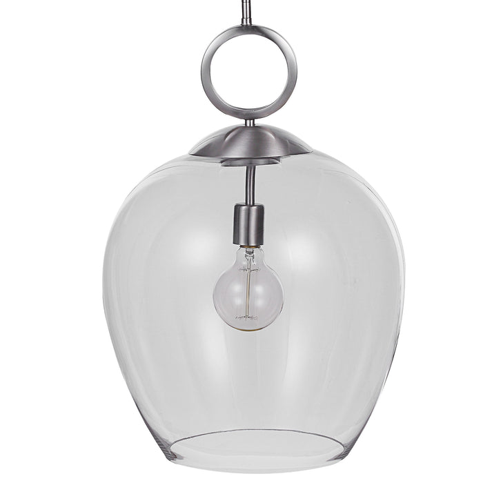 Calix - 1 Light Glass Pendant - Nickel