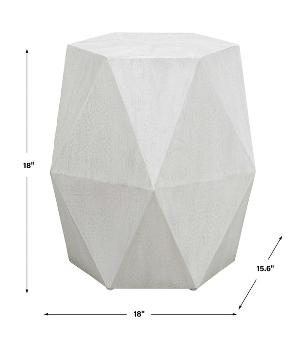 Volker - White Geometric Accent Table