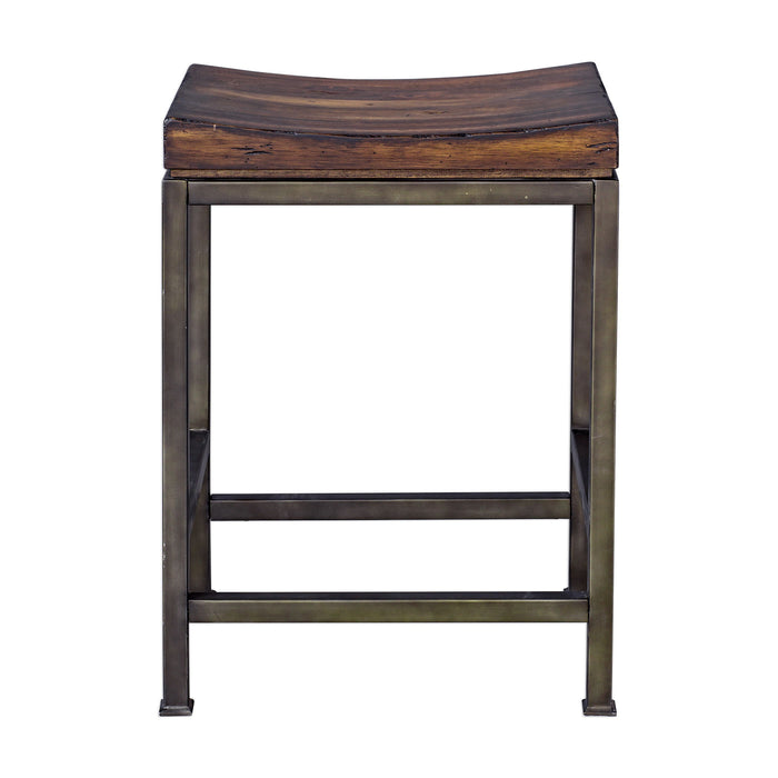 Beck - Wood Counter Stool - Dark Brown & Black