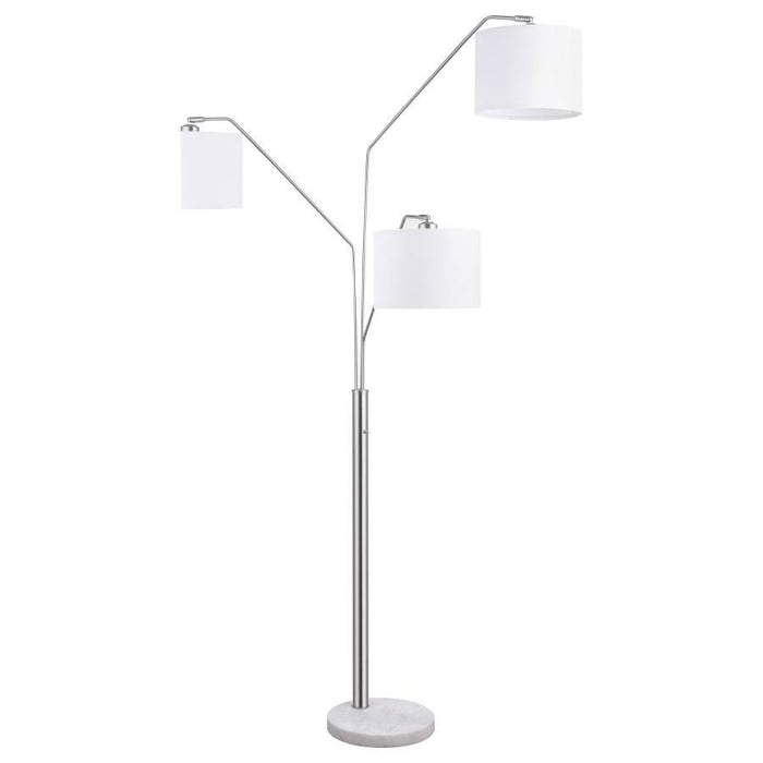 Jirou - Trio Drum Shade Floor Lamp - Stain Nickel