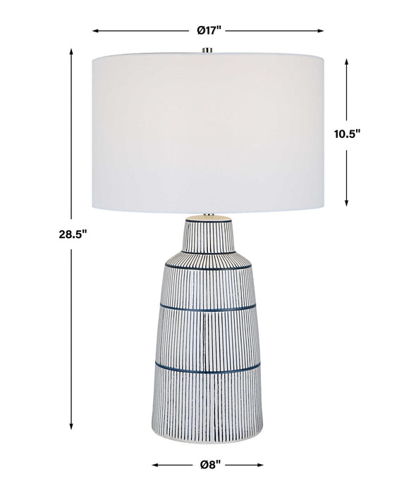 Breton - Nautical Stripe Table Lamp - White