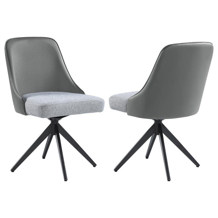 Paulita - Upholstered Swivel Side Chairs (Set of 2) - Gray And Gunmetal