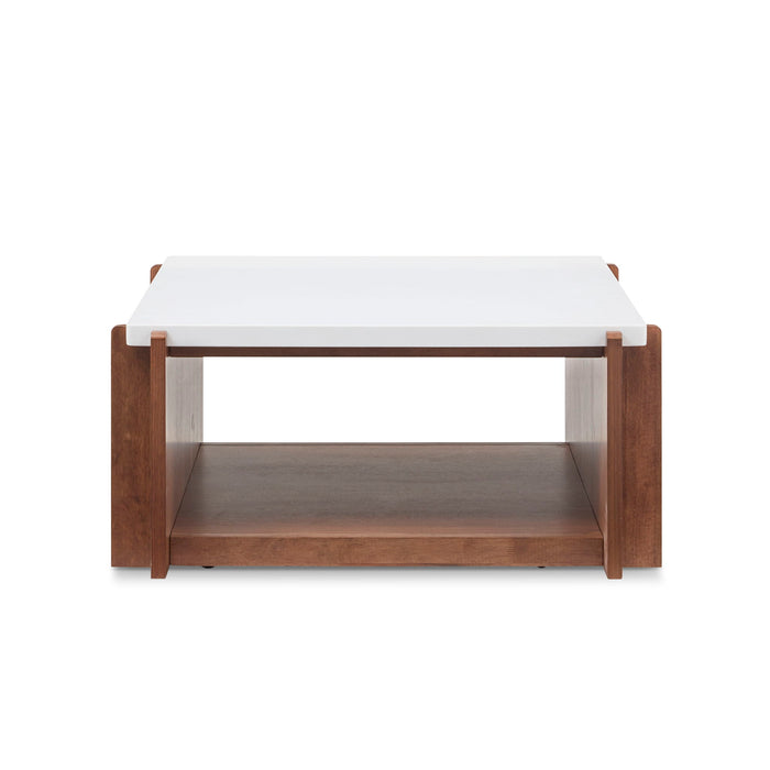 Lincoln - Square Coffee Table With Casters - Warm Walnut