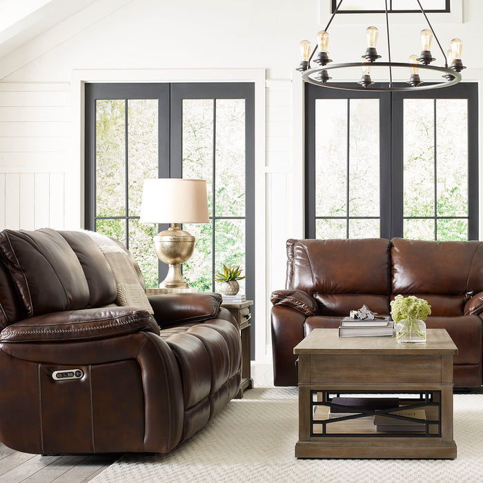 Vail - Power Reclining Sofa Loveseat And Recliner - Burnt Sienna