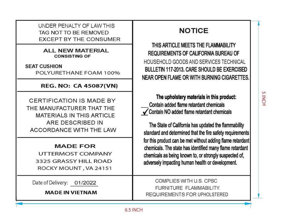 Lismore - Small Fabric Bench - Beige