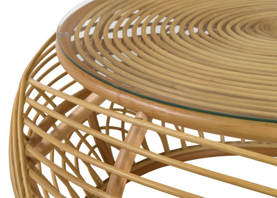 Dahlia - Round Woven Rattan Coffee Table - Natural