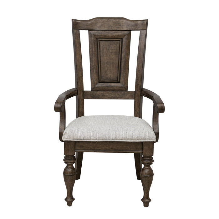 Woodbury - Wooden Arm Chair - Cowboy Boods Brown