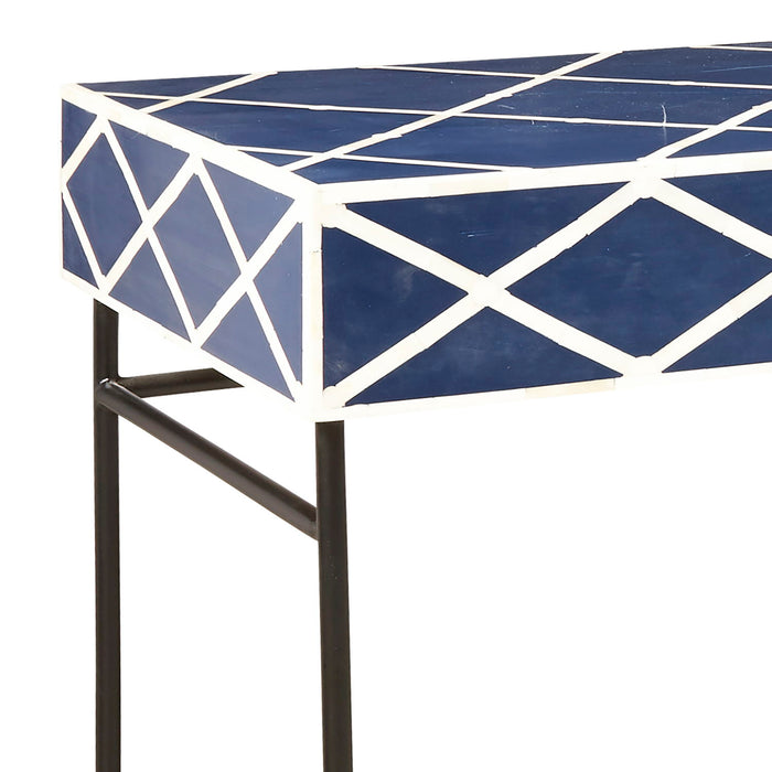 Writing Desk With Storage Drawer - Navy Blue - Multi