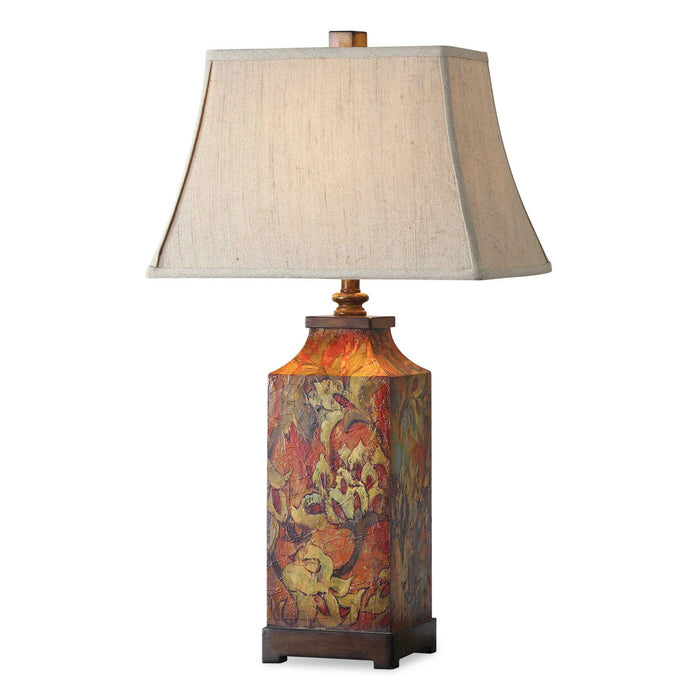Colorful Flowers - Table Lamp - Orange