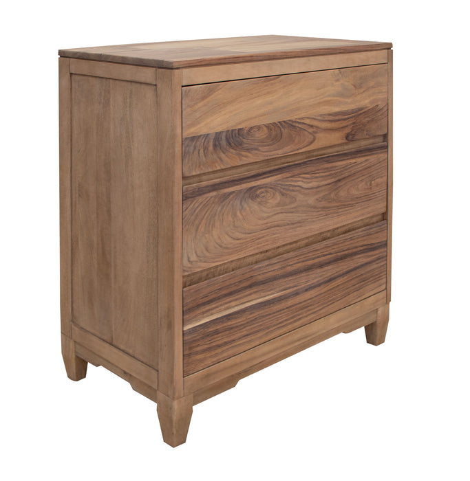 Parota Nova - 3 Drawer Chest - Brown Cappuccino