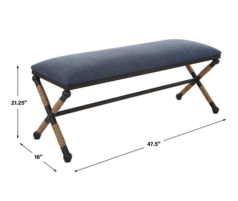 Firth - Rustic Bench - Navy