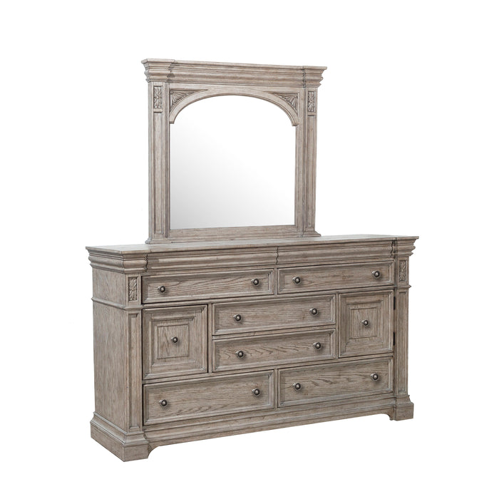 Kingsbury - Beveled Dresser Mirror - Gray