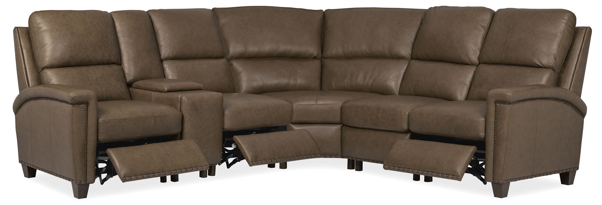 MS - Julian Six-Piece Power Reclining Sectional - Dark Brown
