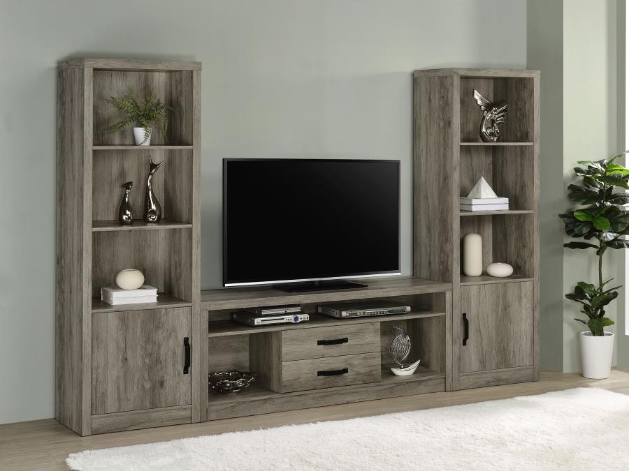 Burke - 3 Piece Entertainment Center - Gray Driftwood