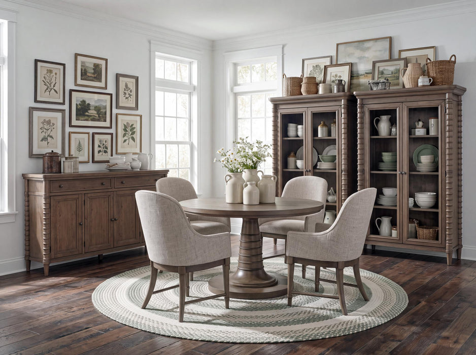 Seraphina - Upholstered Arm Chair (Set of 2) - Midnight Oak